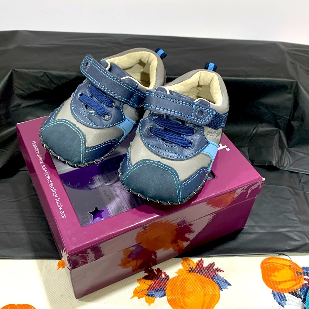 PEDIPED 6-12 MONTH JAKE NAVY LEATHER FOOTWEAR